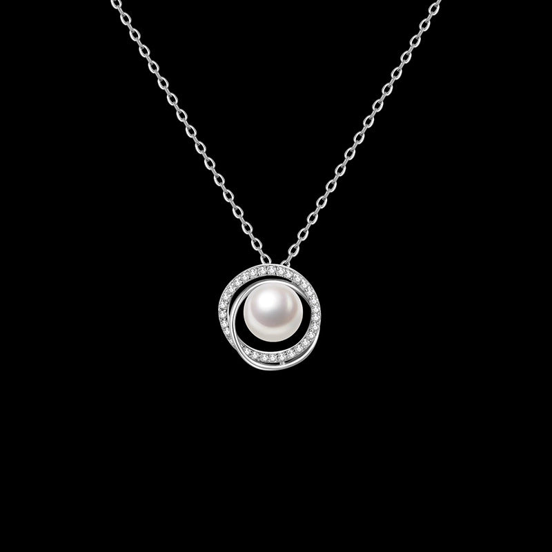 LAIS Möbius Pearl Necklace – Niche Minimalist Faux Pearl Clavicle Jewelry for Women