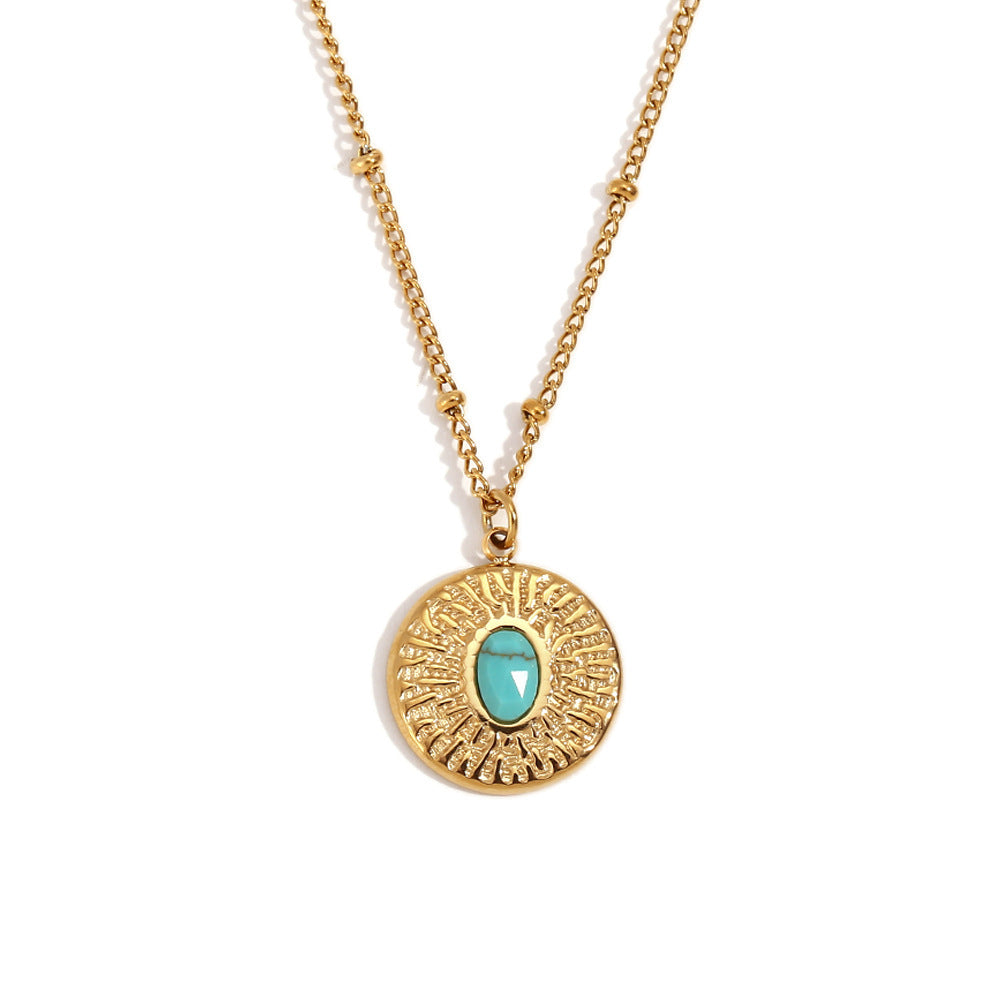 LAIS Women's 18K Gold Plated Stainless Steel Spacer Necklace, with Electroplating Process, in Simple Geometric Style