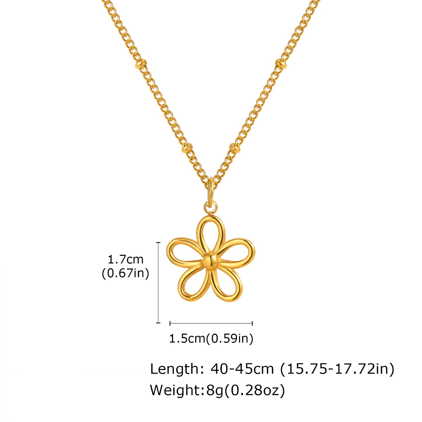 LAIS Golden Pendant Necklace Made of Stainless Steel, with Niche Design, Full of Fashion Sense, Easily Matching Various Styles