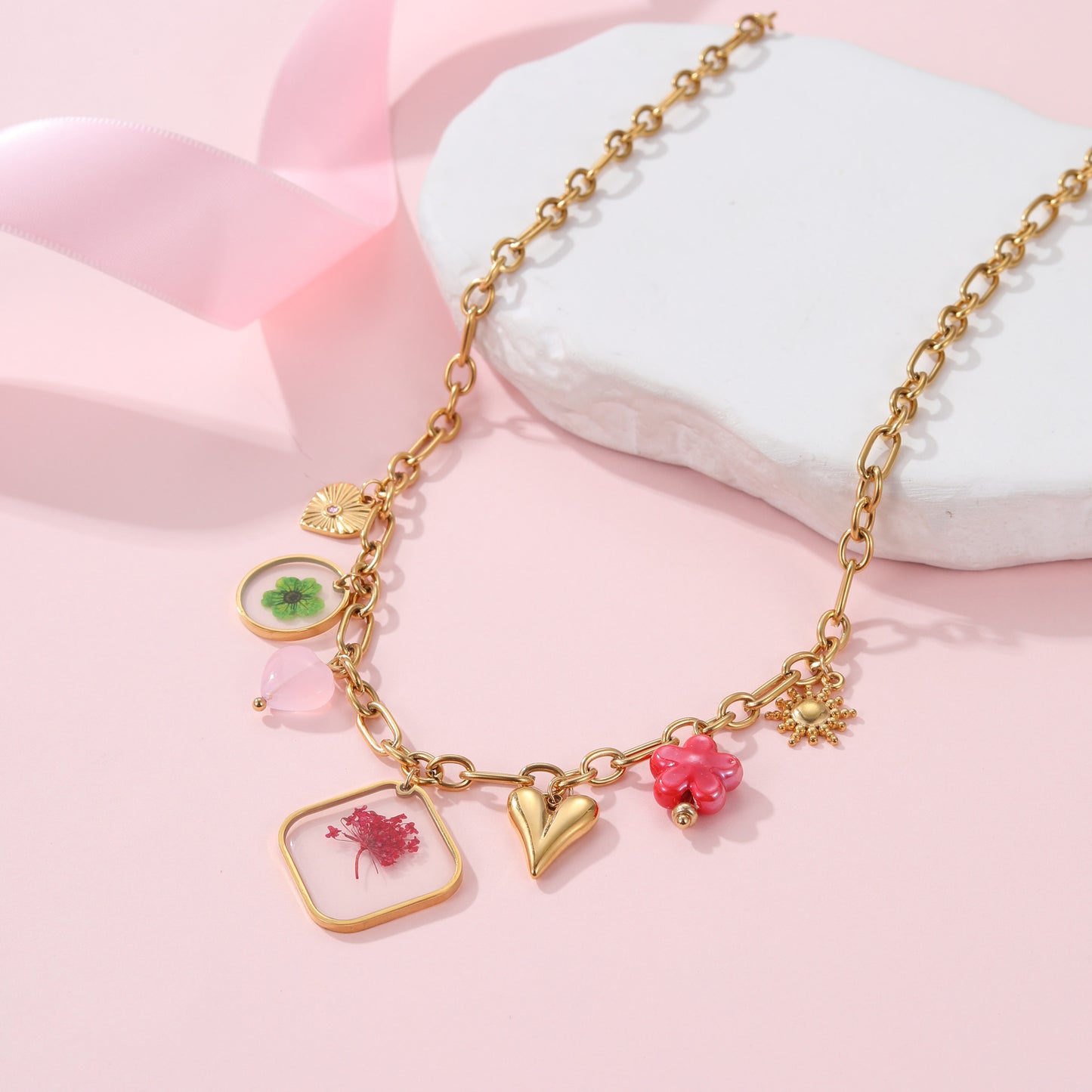 LAIS Floral Epoxy Necklace – European & American Fashion Style