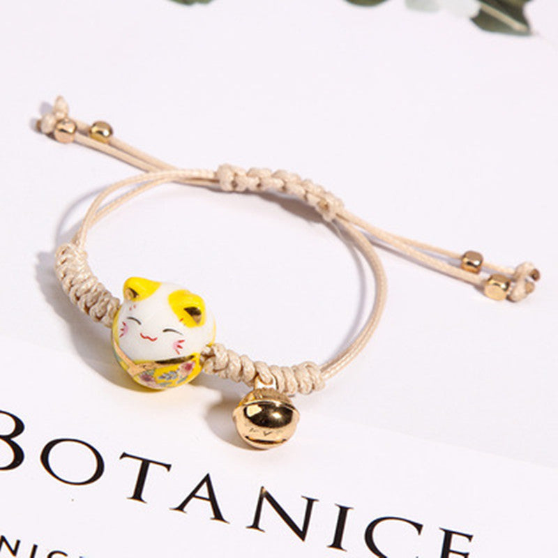 LAIS Lucky Cat Red String Bracelet – Hand-Woven Cartoon Charm Jewelry