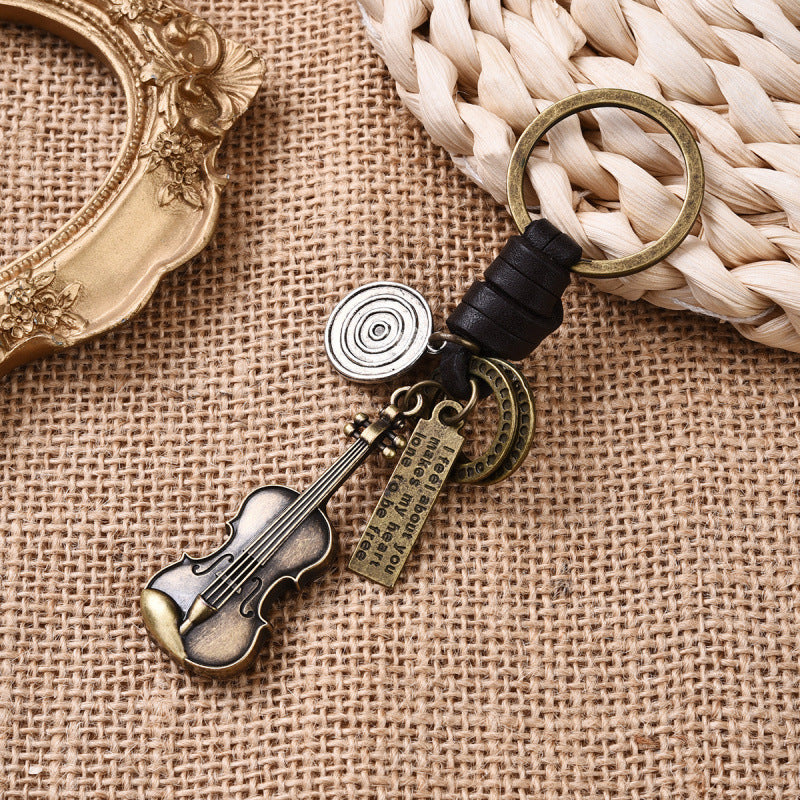 LAIS Vintage Guitar Keychain – Retro Music Lover Charm