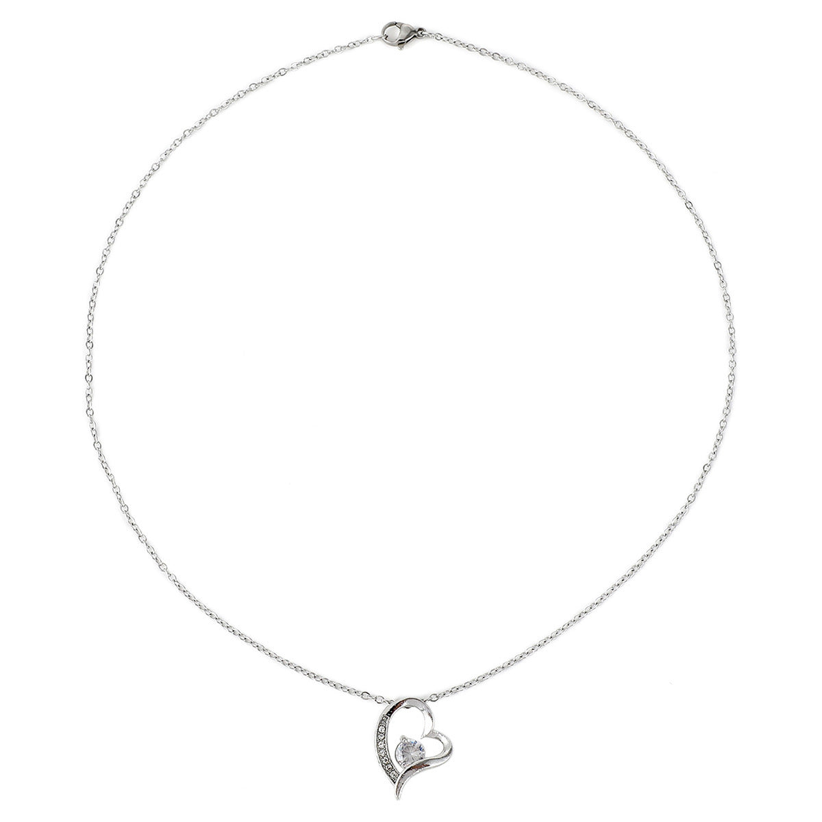 LAIS Women's Exclusive Simple Style Hollow Jeweled Love Necklace, with Diamond Process, 45cm Regular Chain, a Niche Design Gift for Mother's Day