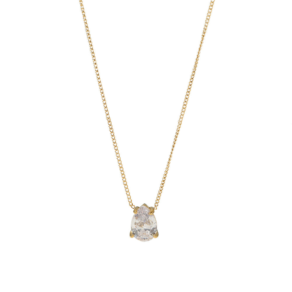 LAIS A Must-have for Women: European and American INS Style 18K Gold Plated Stainless Steel Drop-shaped Necklace, Exquisite Texture Created by Electroplating Process