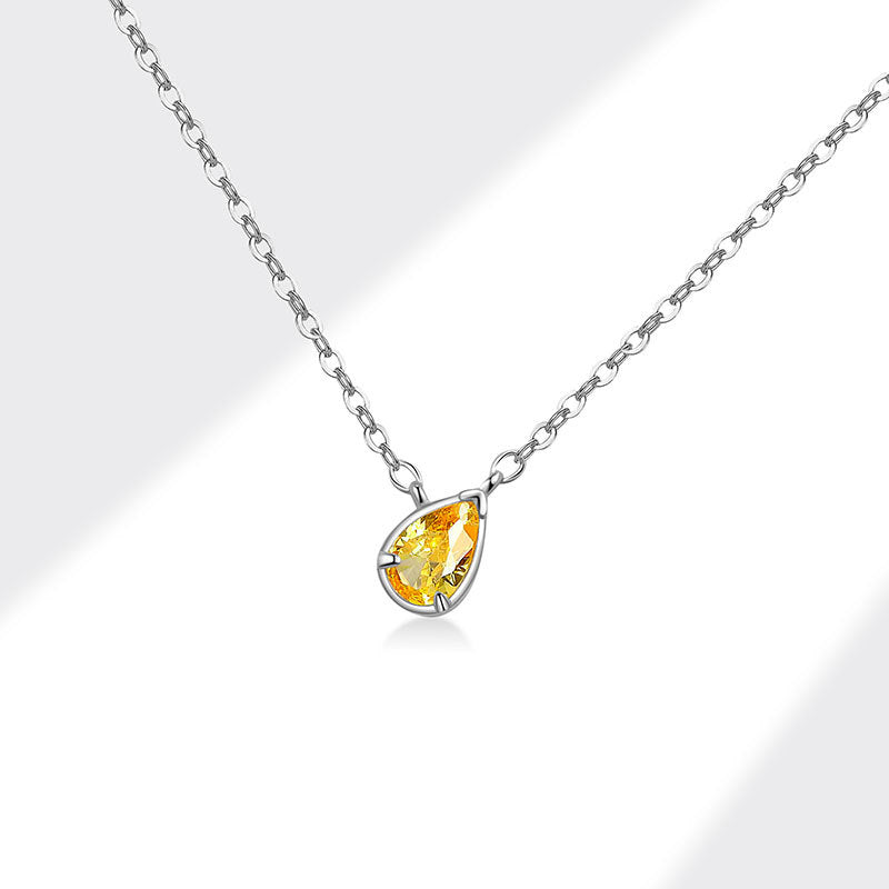 LAIS S925 Sterling Silver Simple Geometric Diamond Cube Sugar Necklace, with Electroplating Process, Platinum-colored Multi-diamond Styles Show European and American Fashion