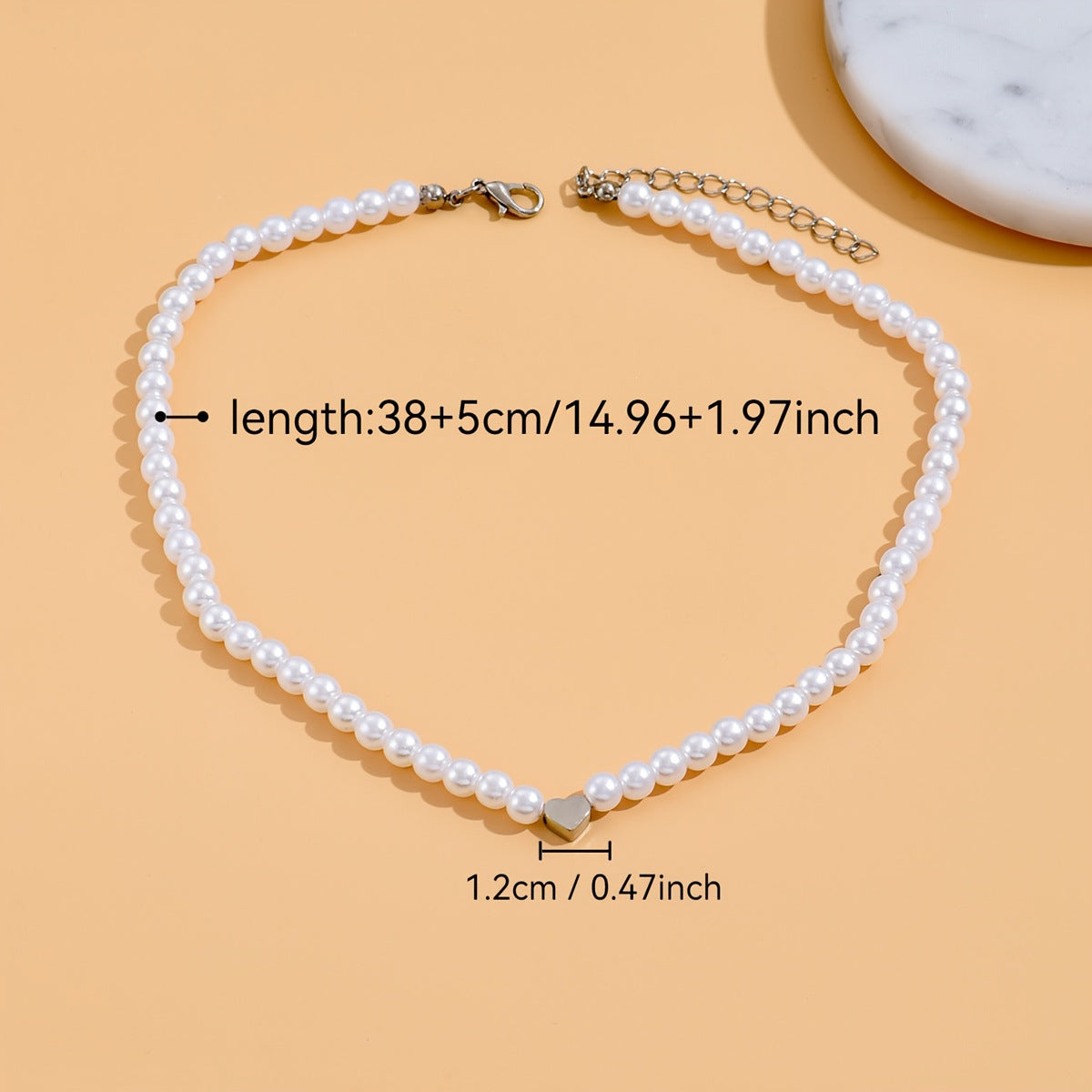 LAIS Peach Heart Pearl Necklace – European & American Special Design