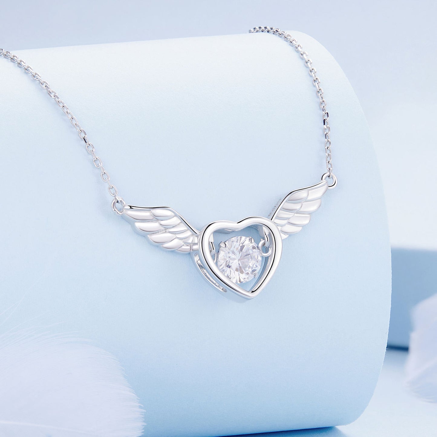LAIS Sterling Silver Angel Wings Necklace – Timeless Beauty, Heavenly Glow
