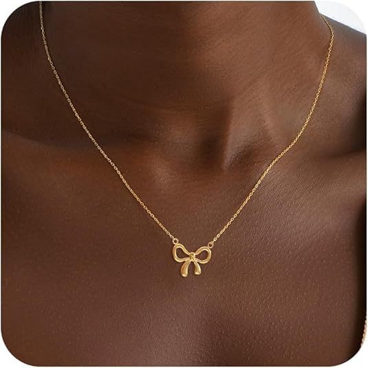 LAIS Women's Exclusive Copper Bow Pearl Necklace, Electroplated, Pearl - enhanced Diverse Styles Showcasing Personal Charm