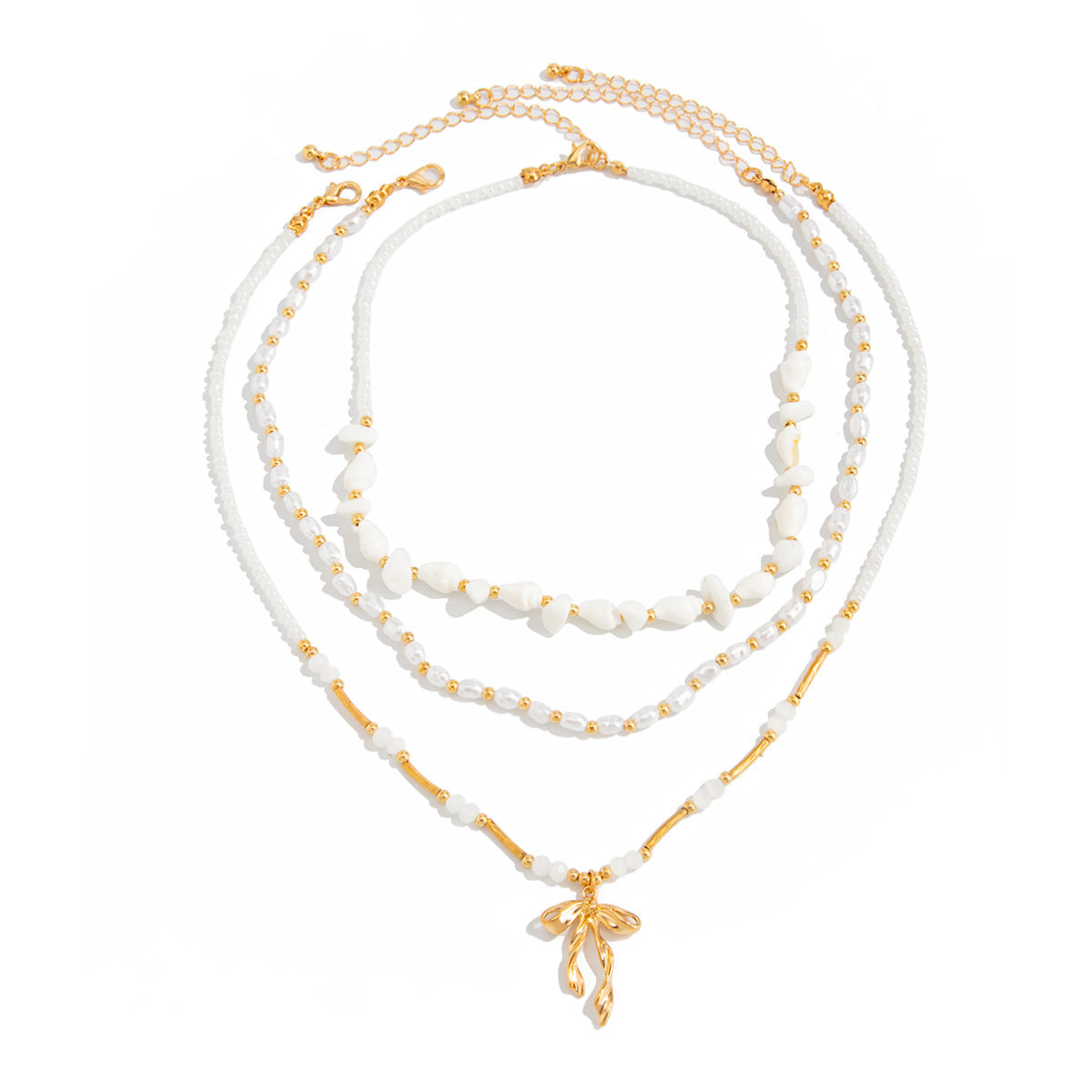 LAIS Gold Bow Necklace – Trendy Sweet Style Jewelry