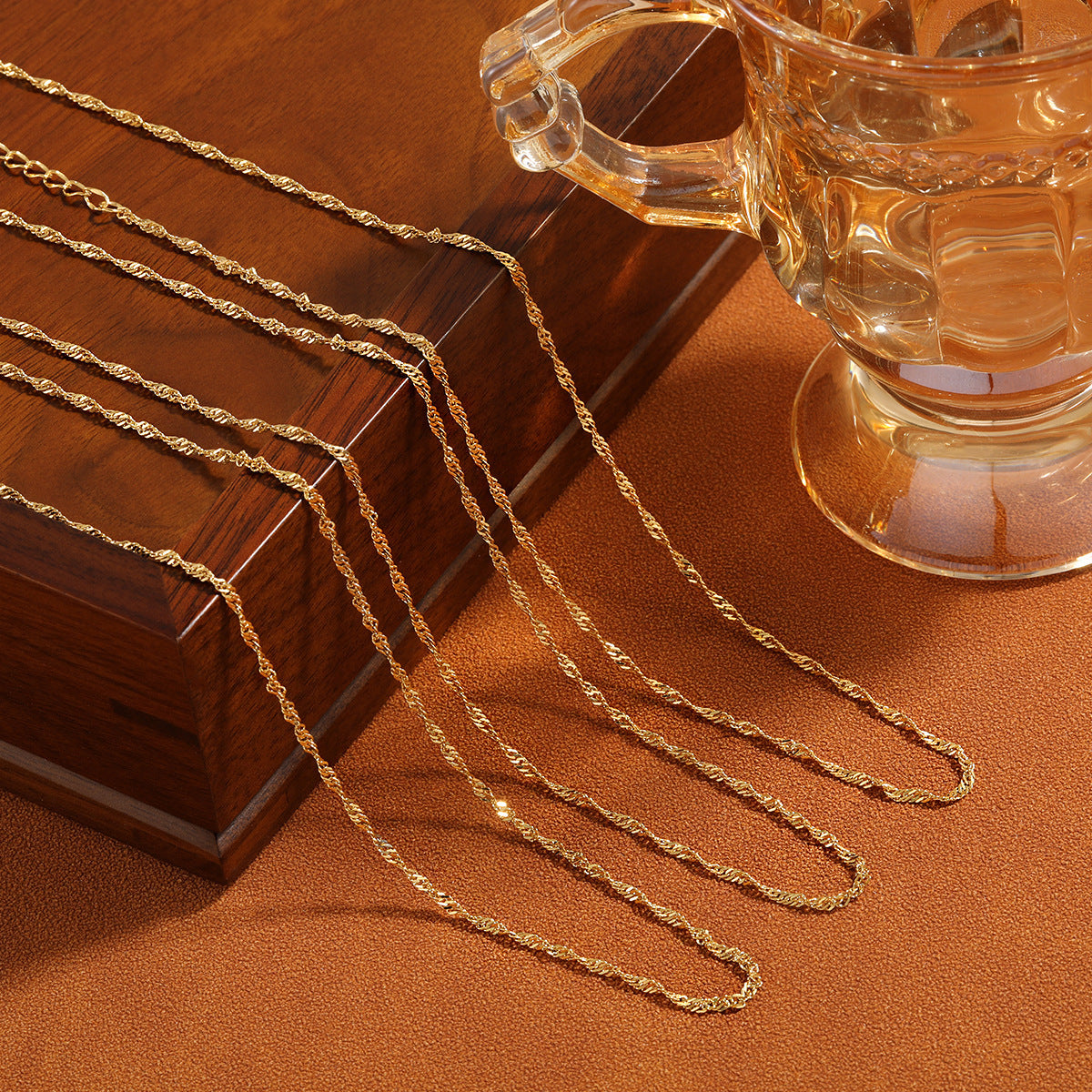 LAIS Fashion Water Ripple Necklace – Minimalist Titanium Steel Jewelry