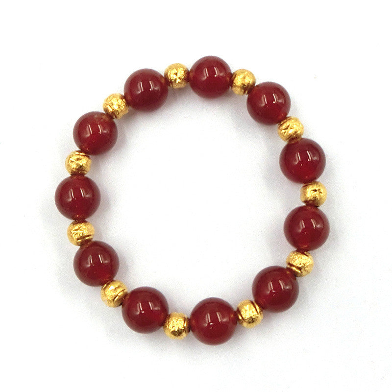LAIS Red Agate Hand String Bracelet – Simple & Elegant Natural Stone Jewelry