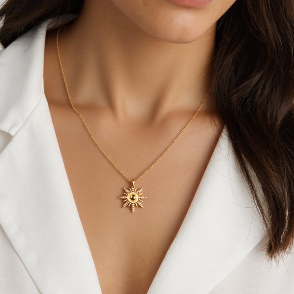 LAIS Sunlight-Inspired Pendant Necklace – Bold Geometric Clavicle Chain
