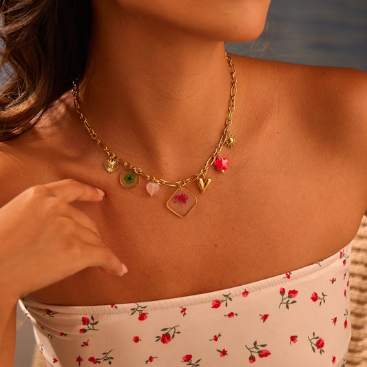 LAIS Floral Epoxy Necklace – European & American Fashion Style