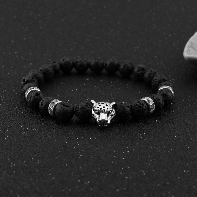 LAIS Frosted Black Volcanic Stone Buddha Bracelet – Natural Energy Beads Design