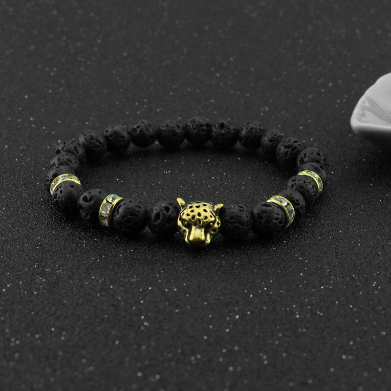 LAIS Frosted Black Volcanic Stone Buddha Bracelet – Natural Energy Beads Design
