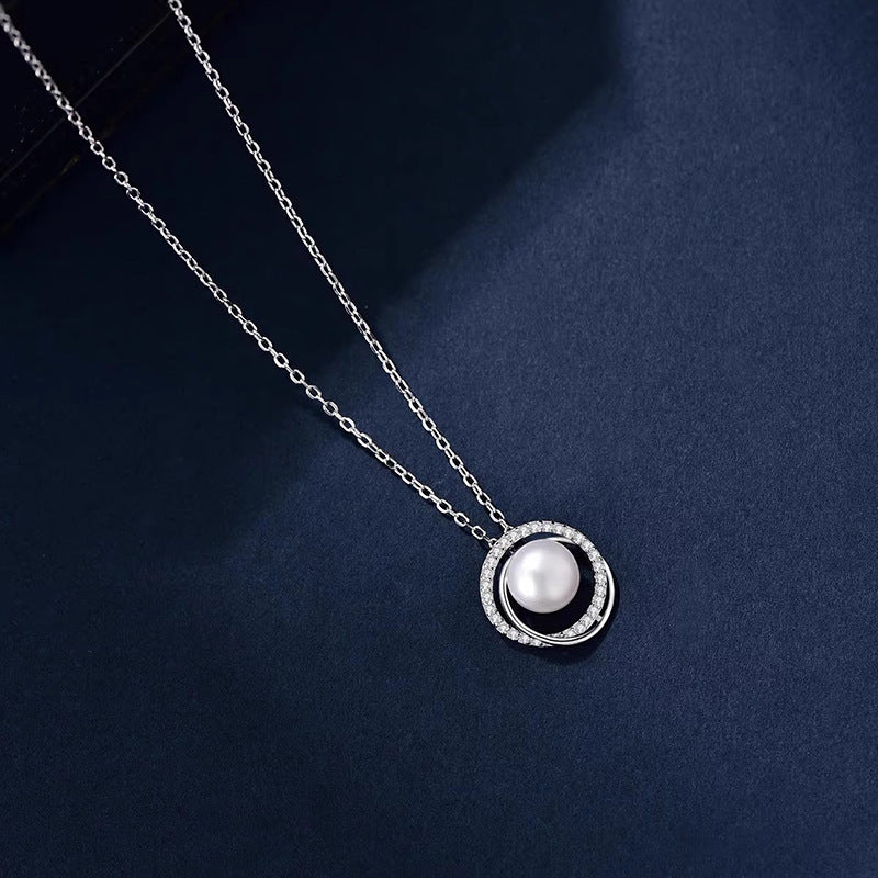 LAIS Möbius Pearl Necklace – Niche Minimalist Faux Pearl Clavicle Jewelry for Women