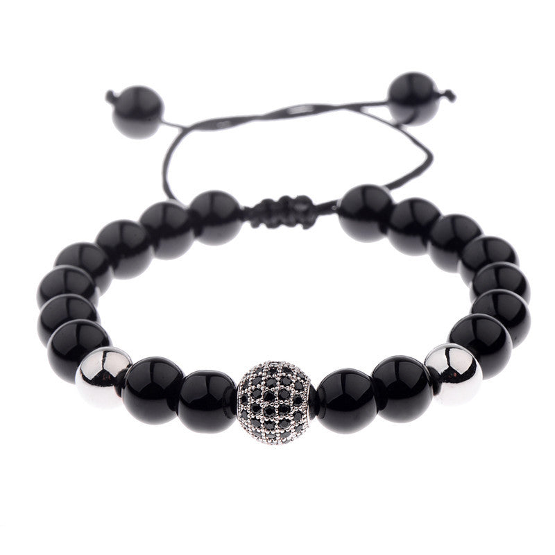 LAIS Frosted Stone Lovers' Hand String Bracelet – Lava Stone Charm