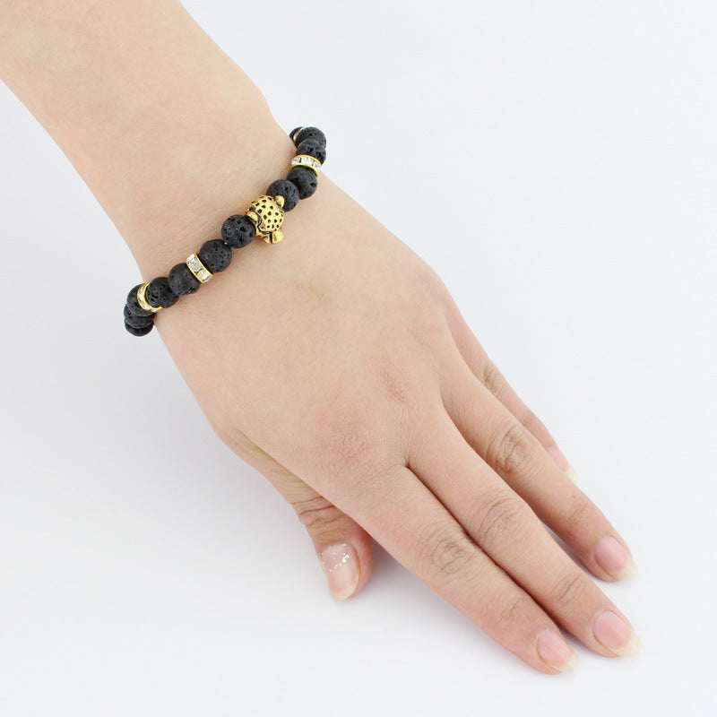 LAIS Frosted Black Volcanic Stone Buddha Bracelet – Natural Energy Beads Design