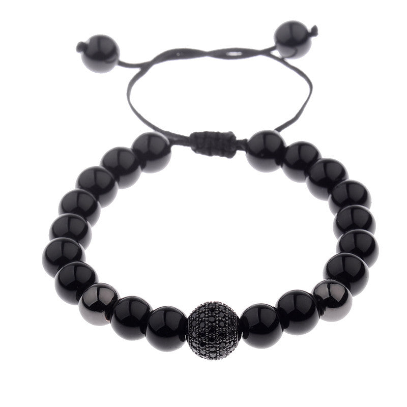 LAIS Frosted Stone Lovers' Hand String Bracelet – Lava Stone Charm