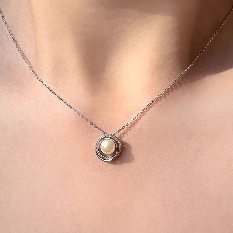 LAIS Möbius Pearl Necklace – Niche Minimalist Faux Pearl Clavicle Jewelry for Women