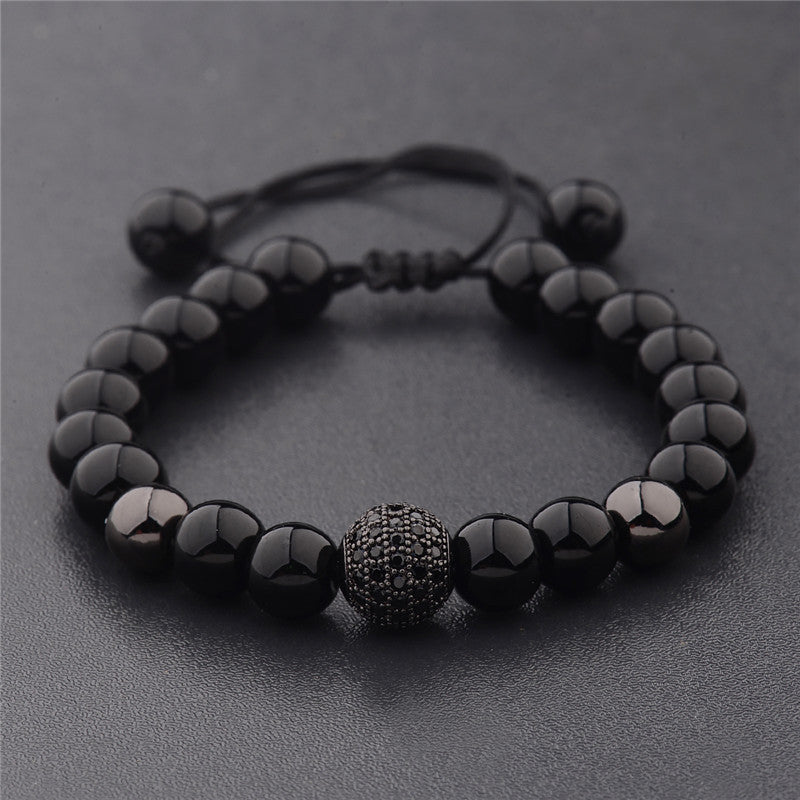 LAIS Frosted Stone Lovers' Hand String Bracelet – Lava Stone Charm