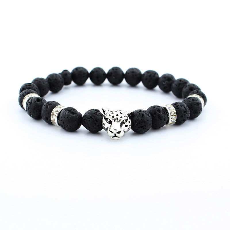 LAIS Frosted Black Volcanic Stone Buddha Bracelet – Natural Energy Beads Design