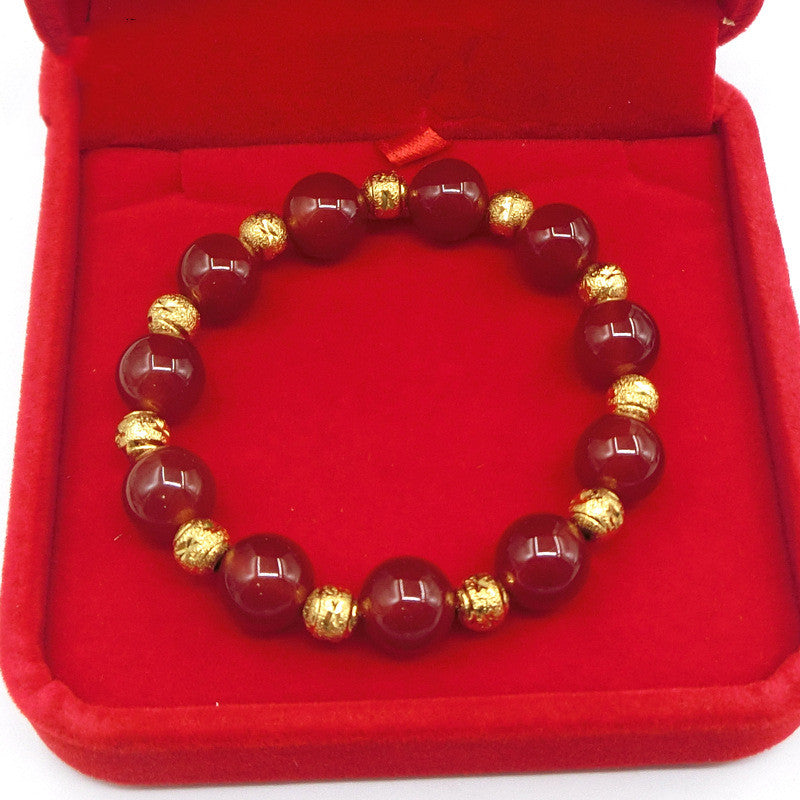 LAIS Red Agate Hand String Bracelet – Simple & Elegant Natural Stone Jewelry