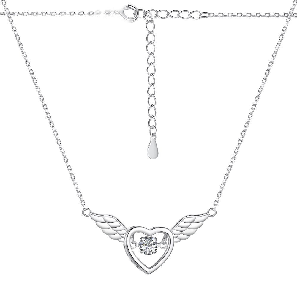 LAIS Sterling Silver Angel Wings Necklace – Timeless Beauty, Heavenly Glow