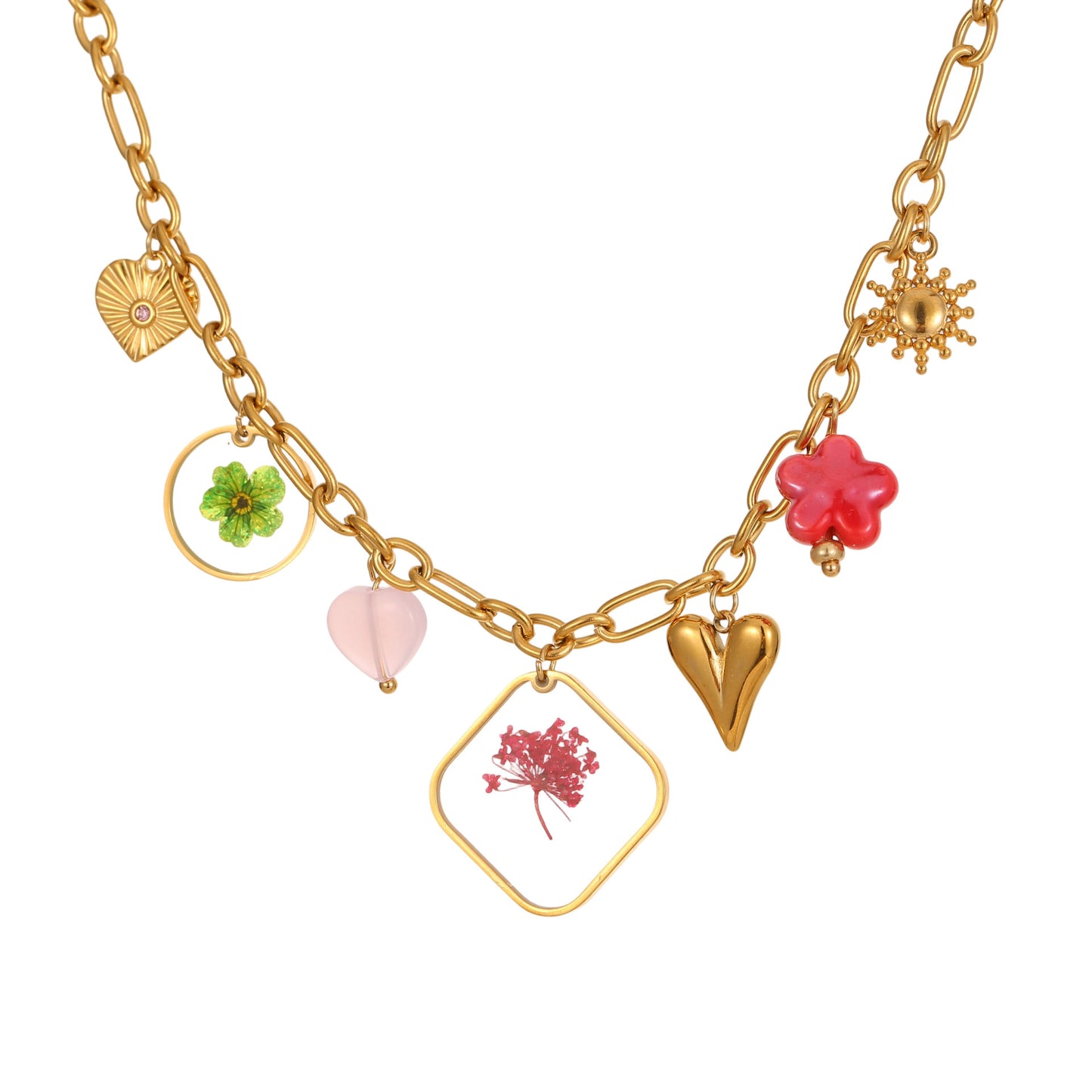 LAIS Floral Epoxy Necklace – European & American Fashion Style