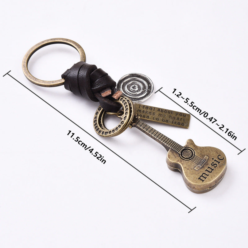 LAIS Vintage Guitar Keychain – Retro Music Lover Charm