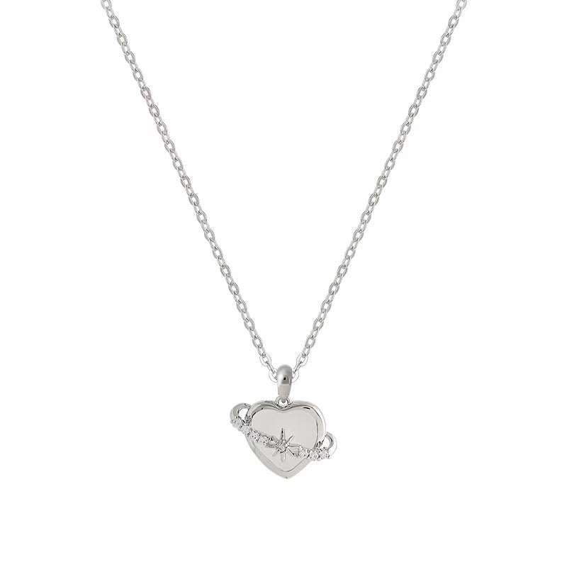 LAIS Mother-of-Pearl Heart Necklace – Minimalist Niche Clavicle Jewelry