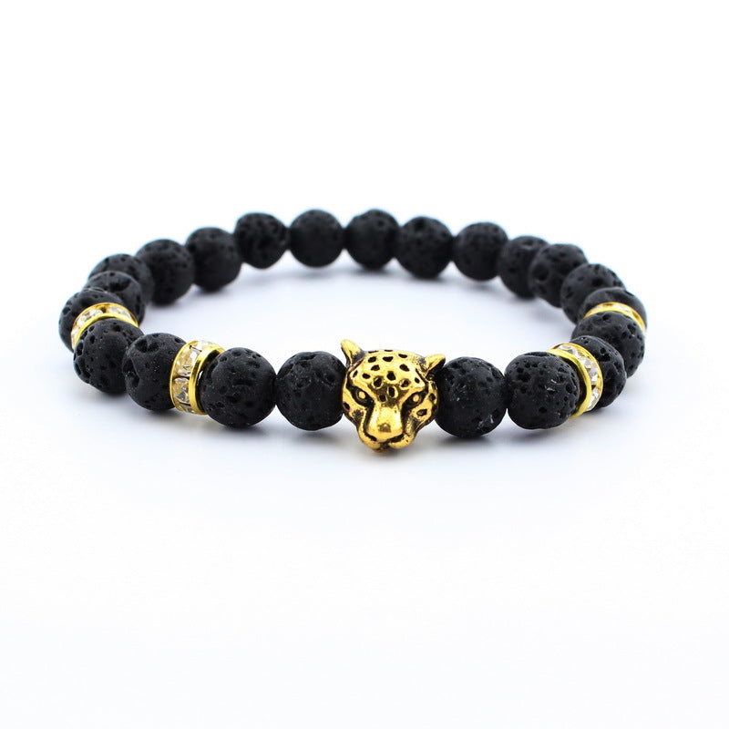 LAIS Frosted Black Volcanic Stone Buddha Bracelet – Natural Energy Beads Design