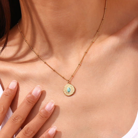 LAIS Women's 18K Gold Plated Stainless Steel Spacer Necklace, with Electroplating Process, in Simple Geometric Style