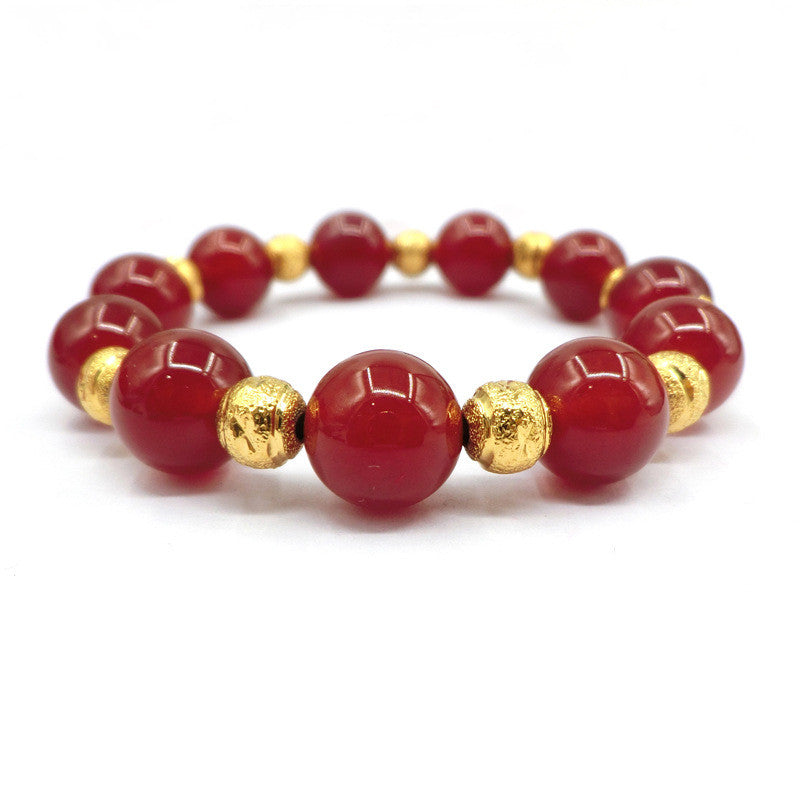 LAIS Red Agate Hand String Bracelet – Simple & Elegant Natural Stone Jewelry