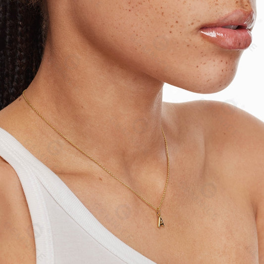 LAIS Golden Copper Letter Pendant Necklace, with Electroplating Treatment, Full Range of Letters from A to Z, Matched with O-ring Chain, Box Chain, etc.