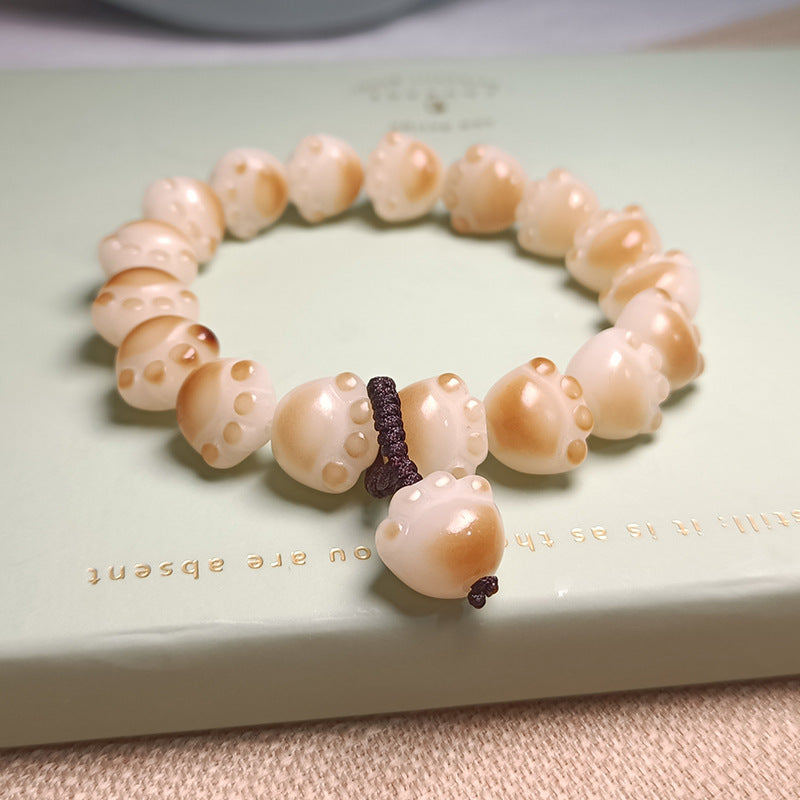 LAIS Natural Bodhi Root Cat Paw Bracelet – Charred Handmade Minimalist Style