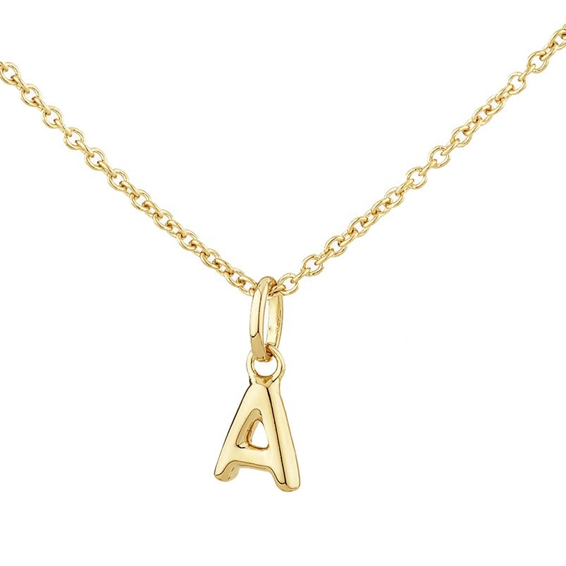 LAIS Golden Copper Letter Pendant Necklace, with Electroplating Treatment, Full Range of Letters from A to Z, Matched with O-ring Chain, Box Chain, etc.