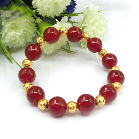 LAIS Red Agate Hand String Bracelet – Simple & Elegant Natural Stone Jewelry