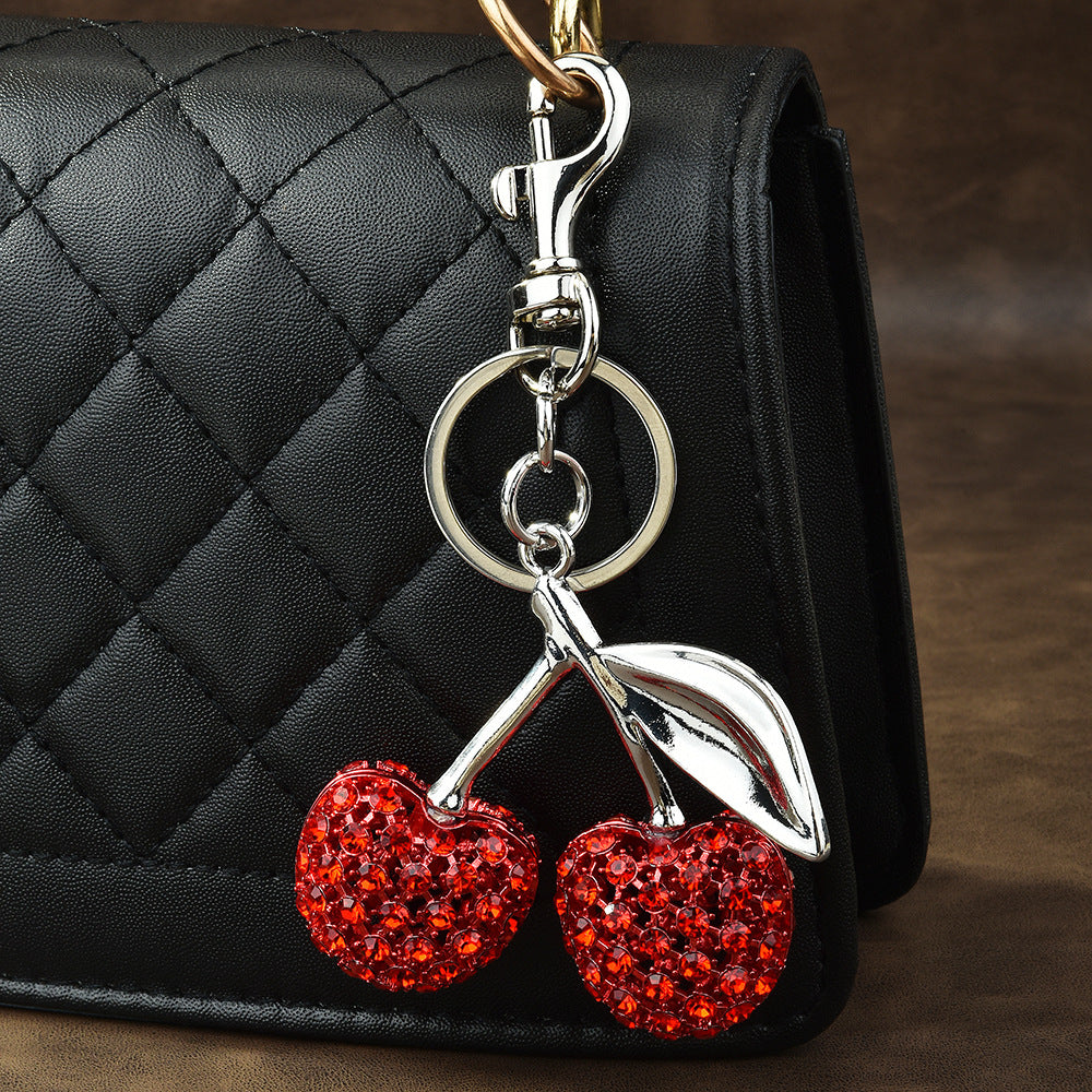 LAIS Full Diamond Cherry Keychain – INS Style Bag Charm