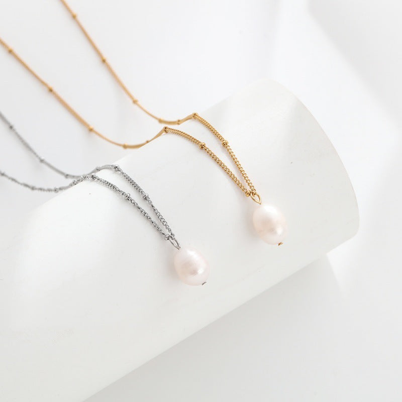 LAIS Natural Freshwater Pearl Pendant Necklace – Elegant OL Style