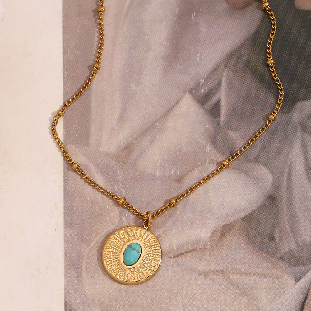 LAIS Women's 18K Gold Plated Stainless Steel Spacer Necklace, with Electroplating Process, in Simple Geometric Style