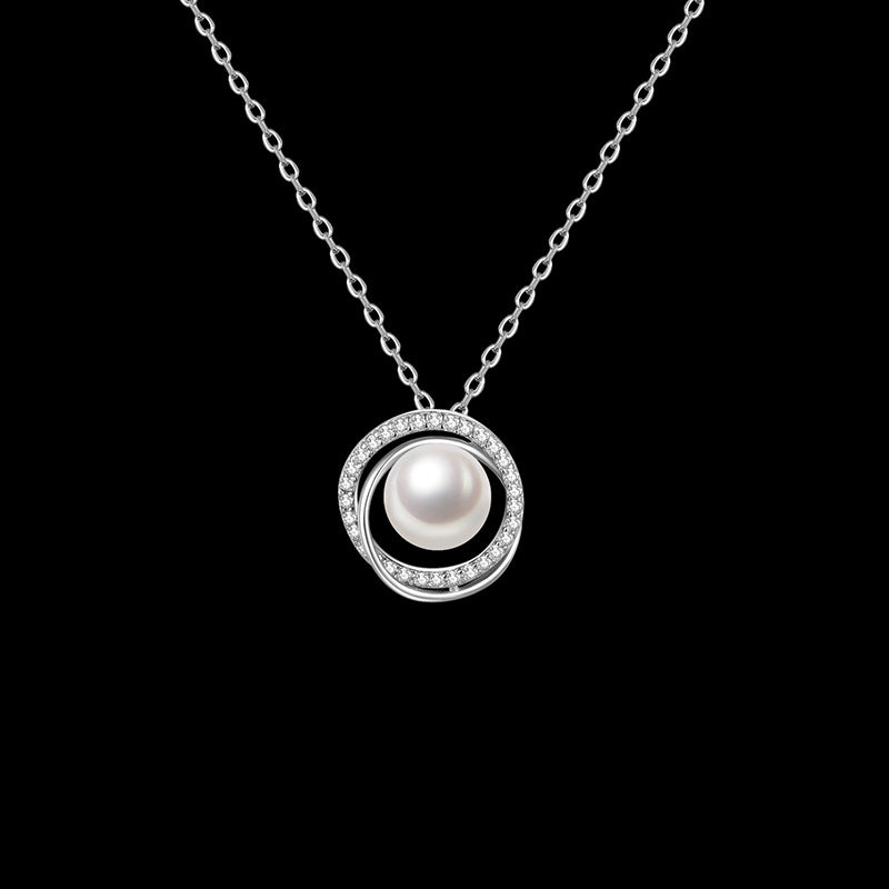 LAIS Möbius Pearl Necklace – Niche Minimalist Faux Pearl Clavicle Jewelry for Women