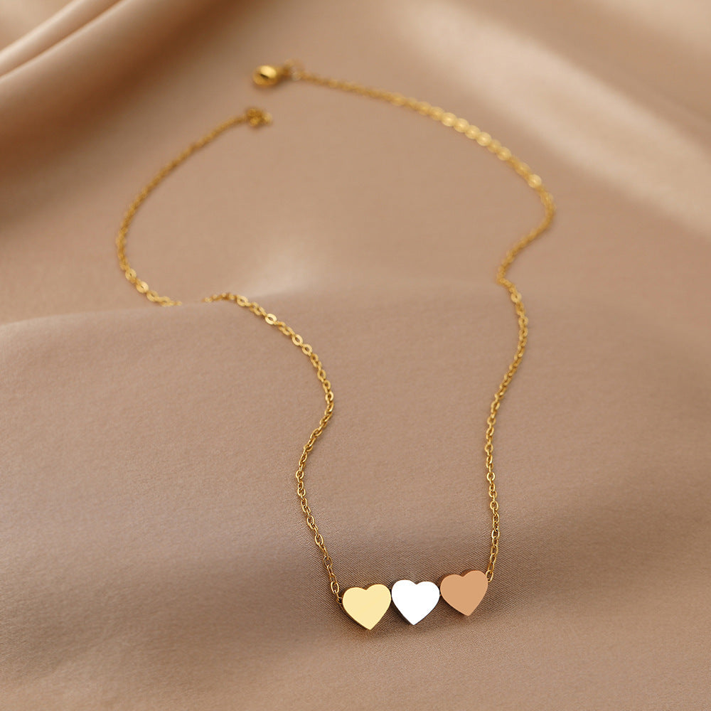 LAIS Heart-Shaped Pendant Necklace – Minimalist Titanium Steel Charm
