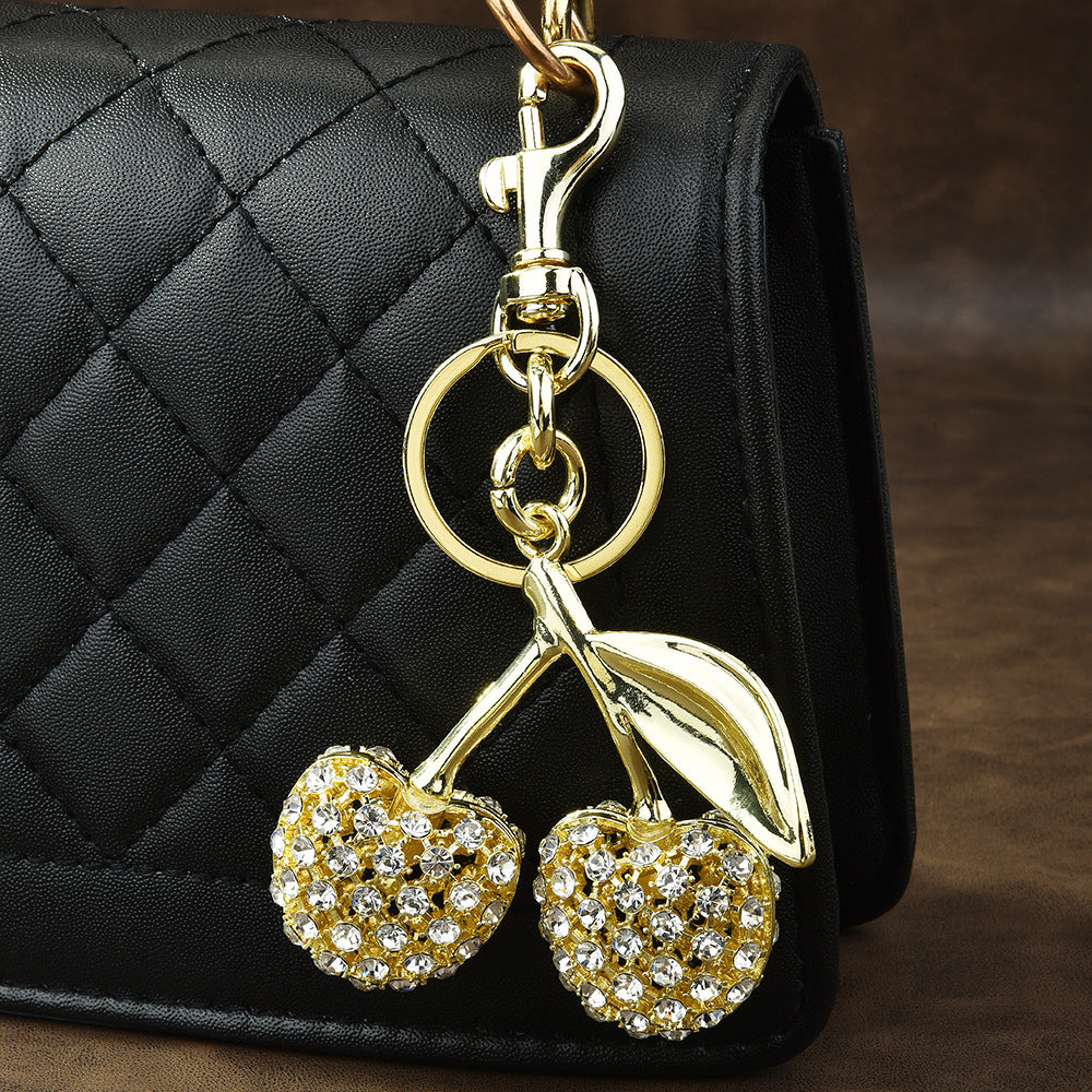 LAIS Full Diamond Cherry Keychain – INS Style Bag Charm