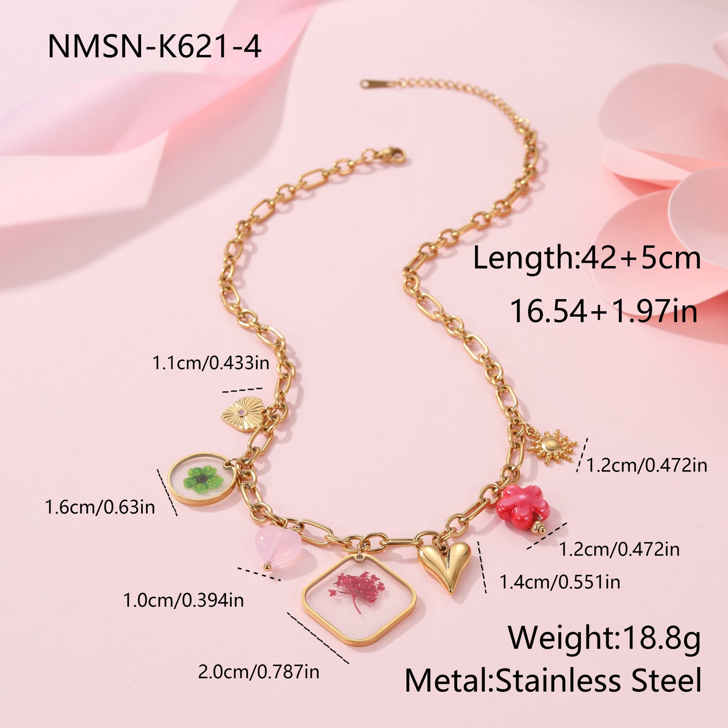 LAIS Floral Epoxy Necklace – European & American Fashion Style