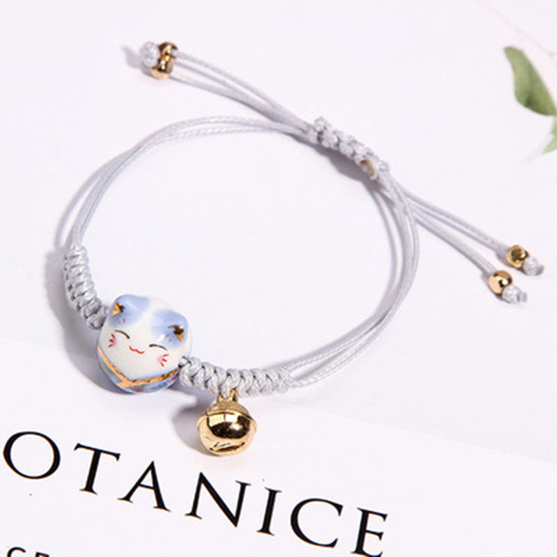 LAIS Lucky Cat Red String Bracelet – Hand-Woven Cartoon Charm Jewelry