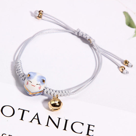 LAIS Lucky Cat Red String Bracelet – Hand-Woven Cartoon Charm Jewelry