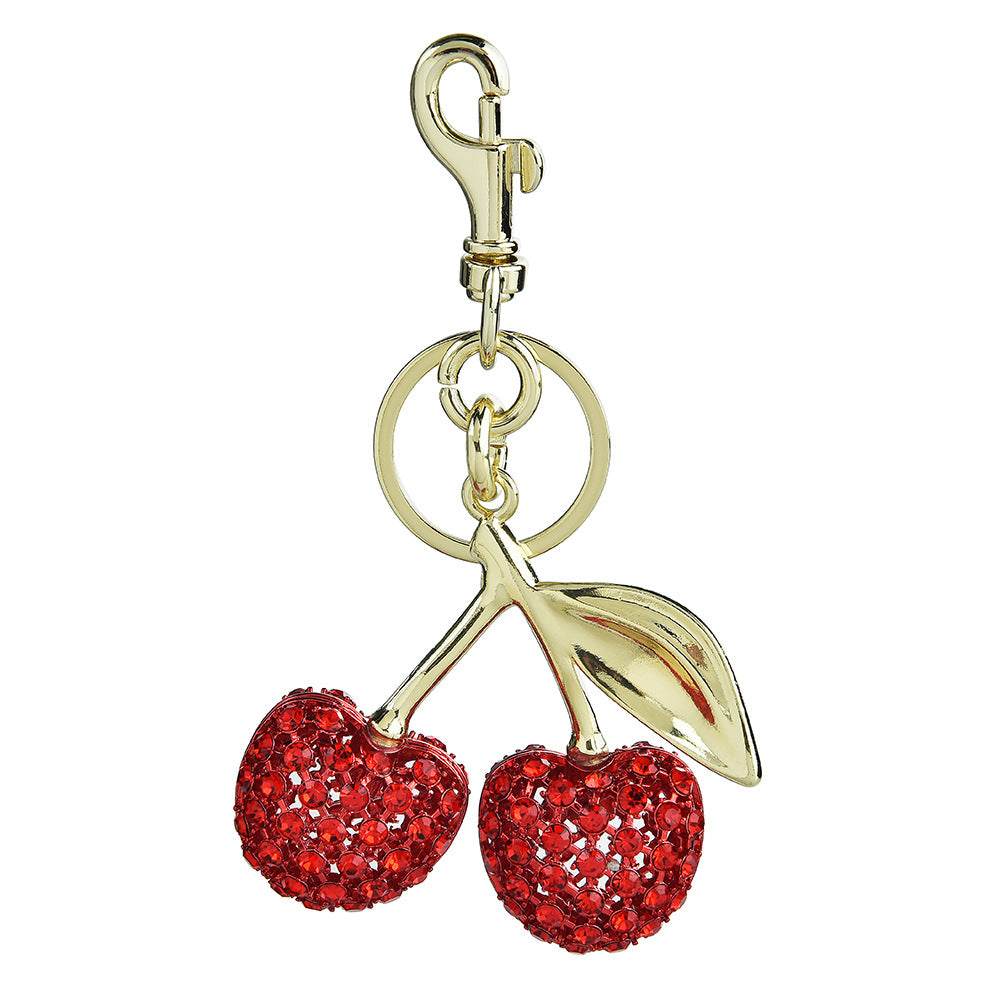 LAIS Full Diamond Cherry Keychain – INS Style Bag Charm
