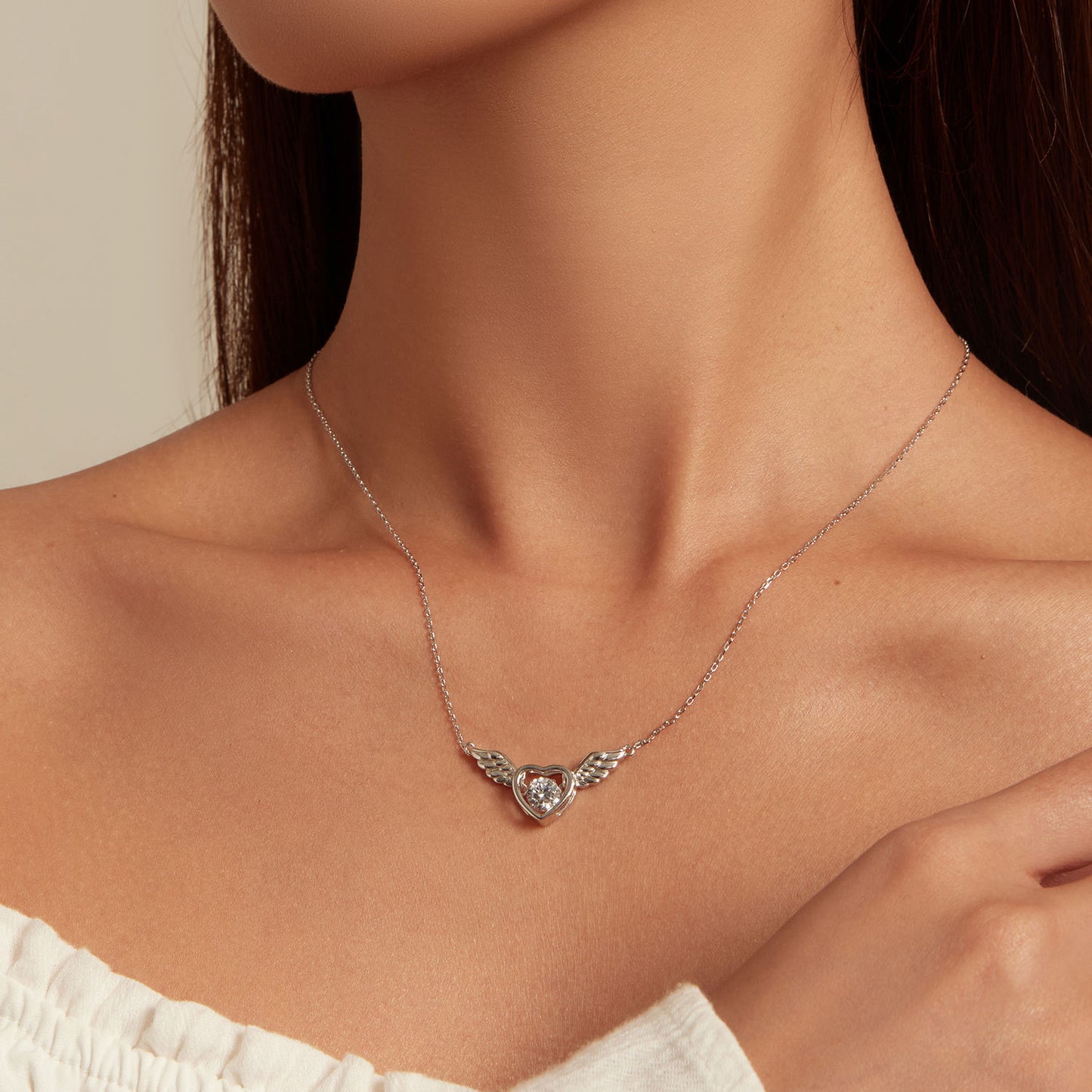 LAIS Sterling Silver Angel Wings Necklace – Timeless Beauty, Heavenly Glow
