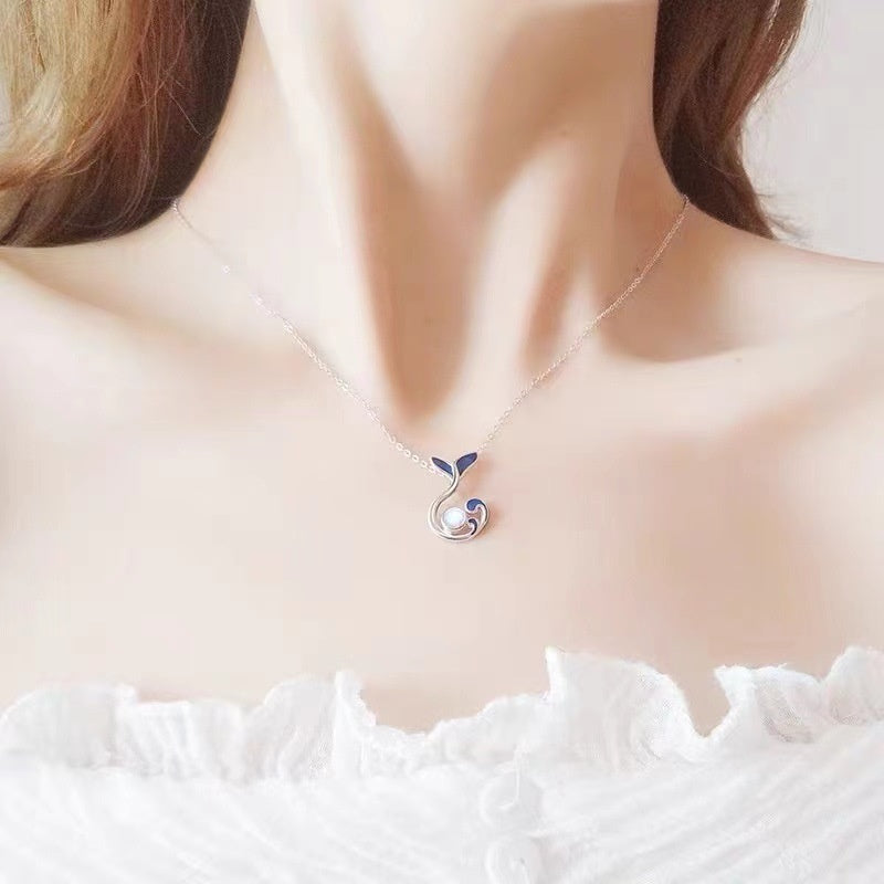 LAIS Sweet Titanium Steel Necklace – Minimal Fish & Devil Pendant Jewelry for Women